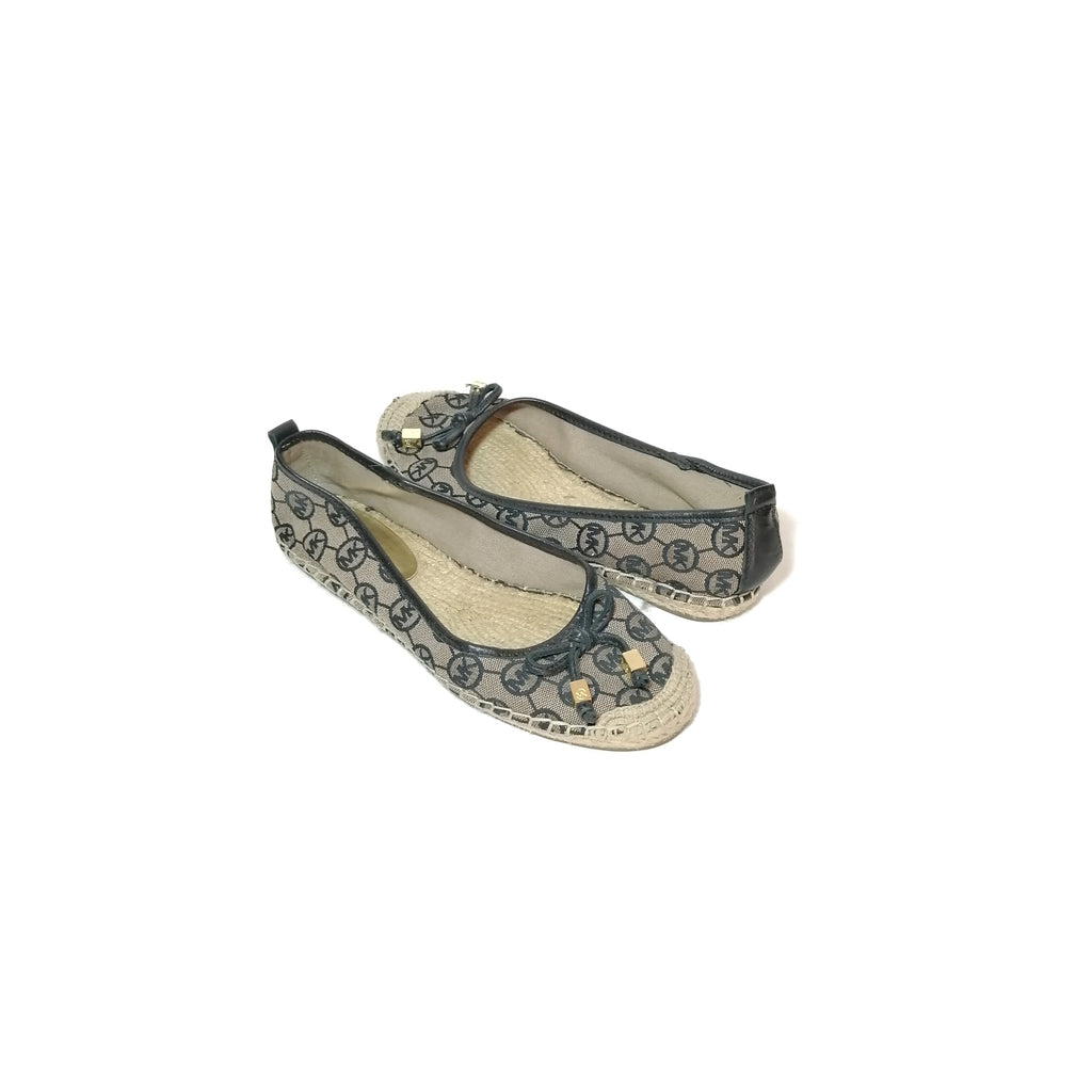 Michael Kors Meg Black & Grey Logo Espadrilles