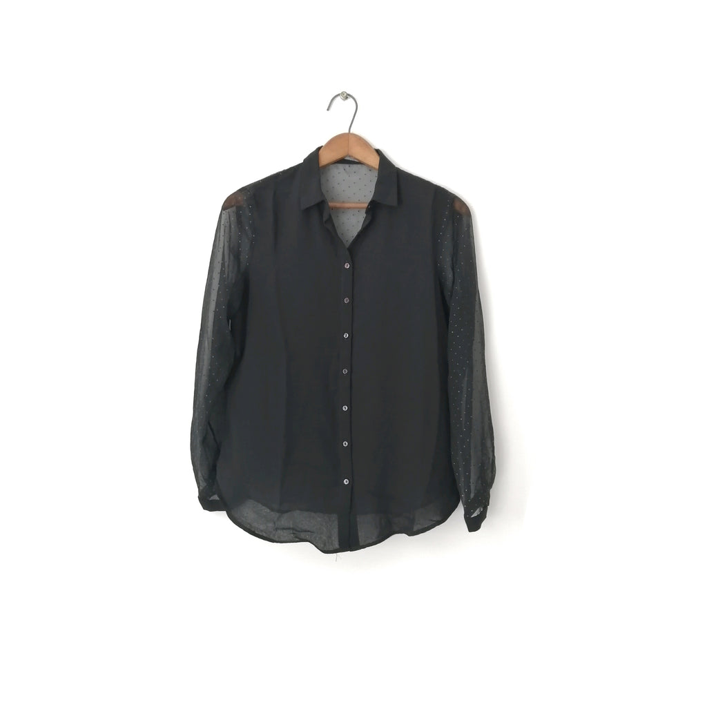 Zara Basic Black Button Down Shirt