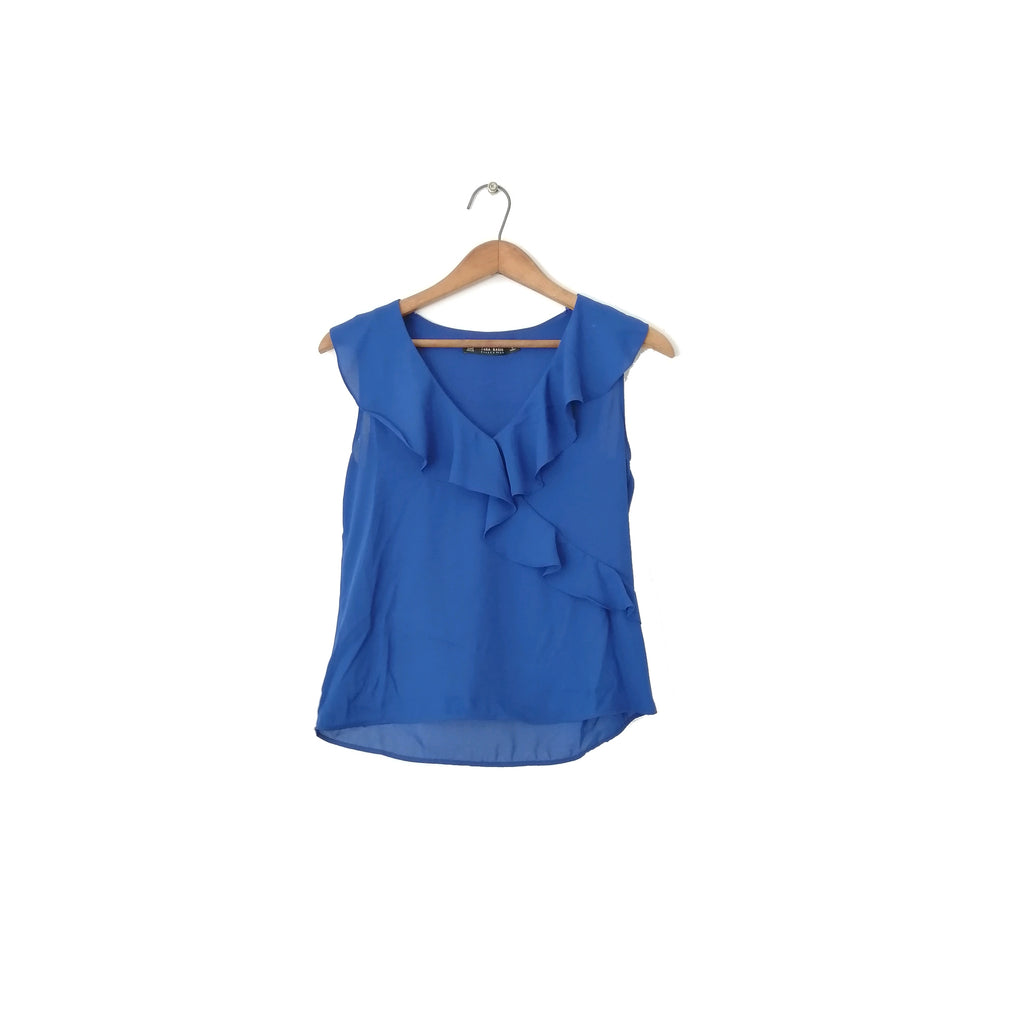Zara Royal Blue Sleeveless Blouse