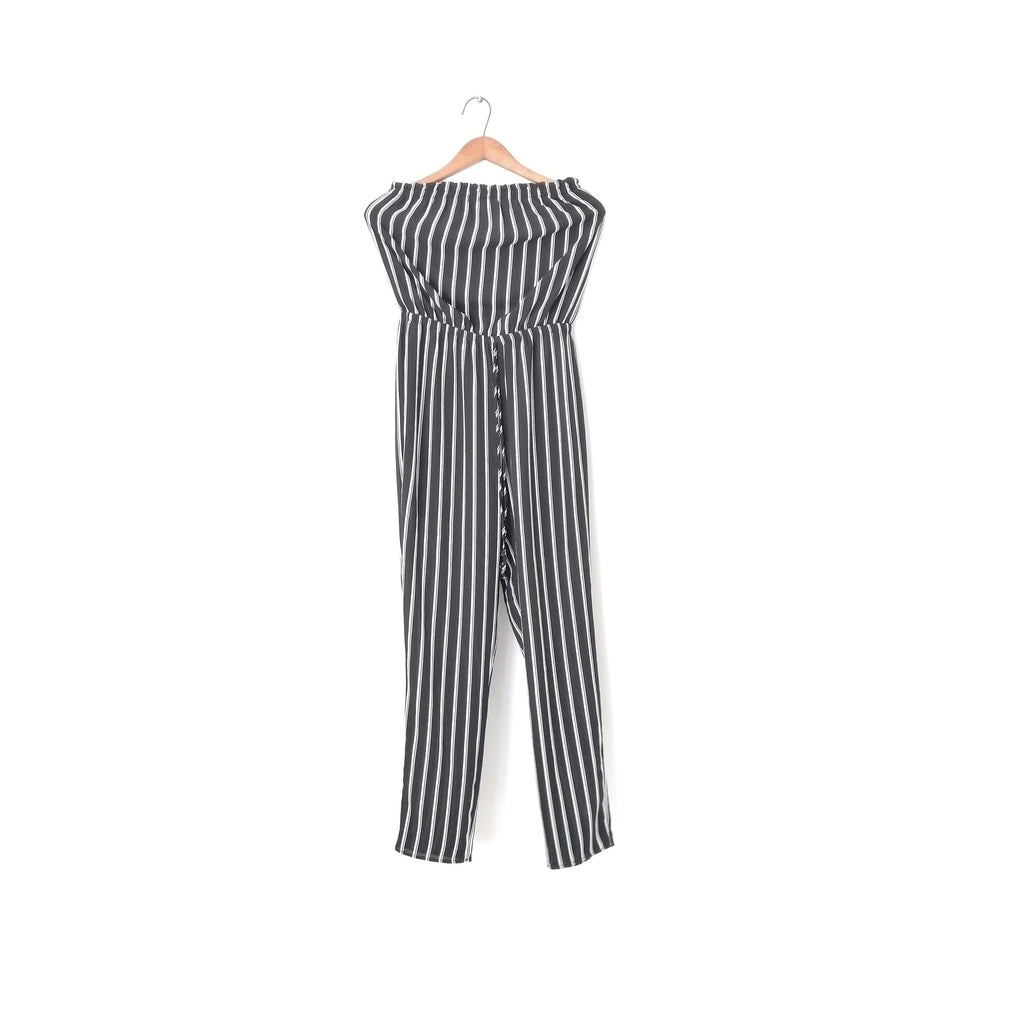 Gilli Black & White Striped Off Shoulder Jumpsuit