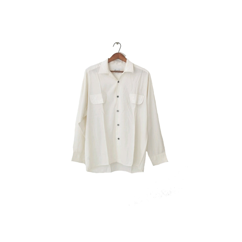 Mark Wase Off-White Embroidered Shirt