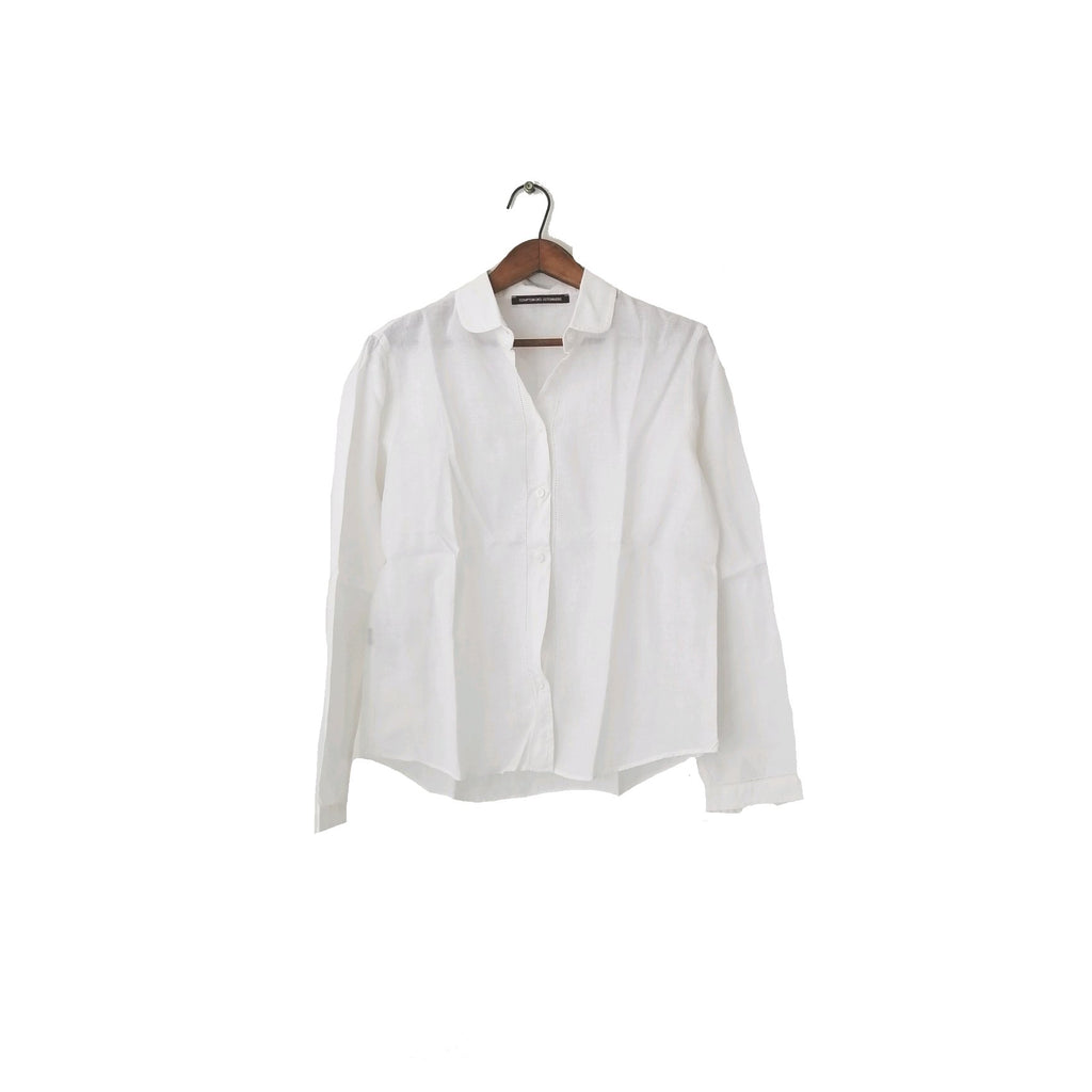 Zara White Button Down Frill Sleeves Shirt