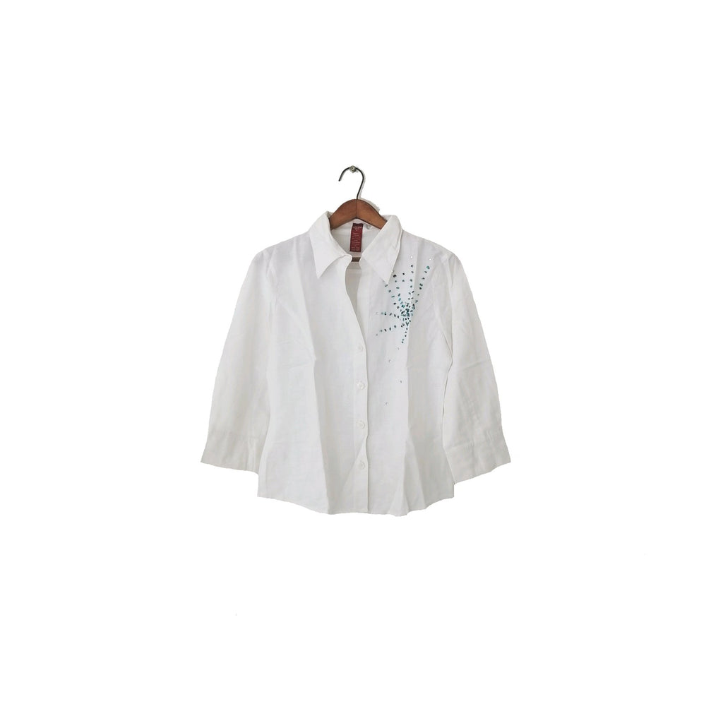 Olsen White Sequins Shirt