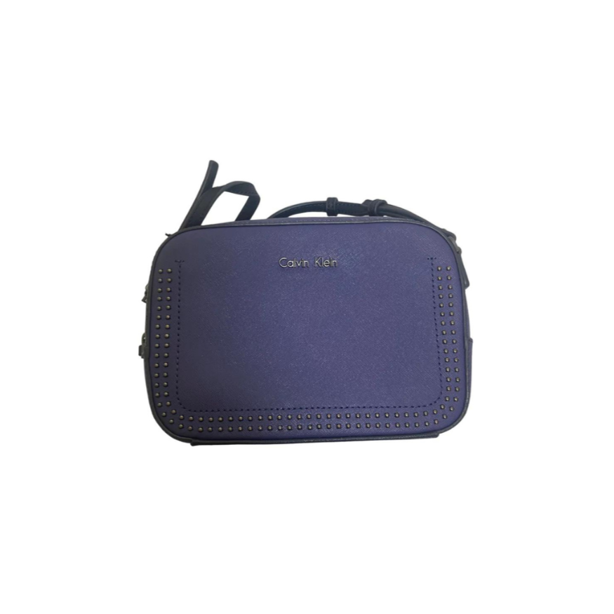 Calvin Klein Blue Leather Studded Camera Bag | Brand New |