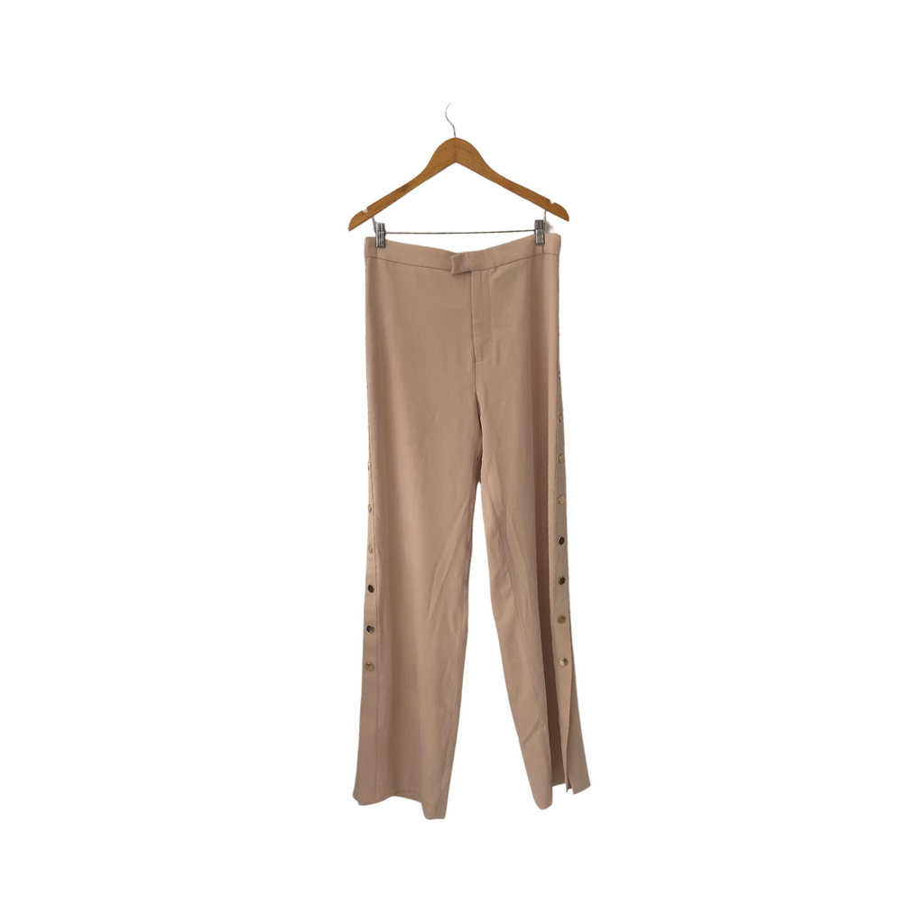 ZARA Beige with Gold Buttons Wide-leg Pants | Brand New |