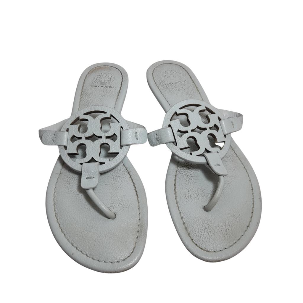 Tory Burch Light Blue 'Miller 2' Leather Sandals | Pre Loved |