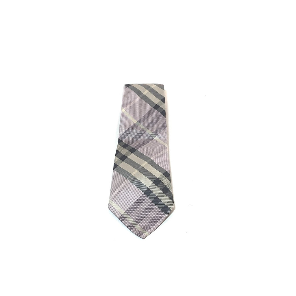 Burberry Purple Checked Silk Tie | Gently Used |