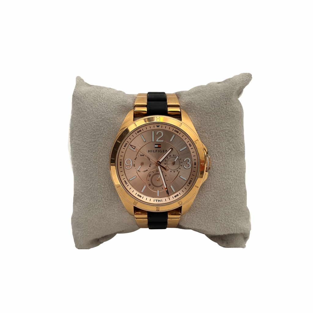Tommy Hilfiger Gold & Black Chronograph Watch | Pre Loved |