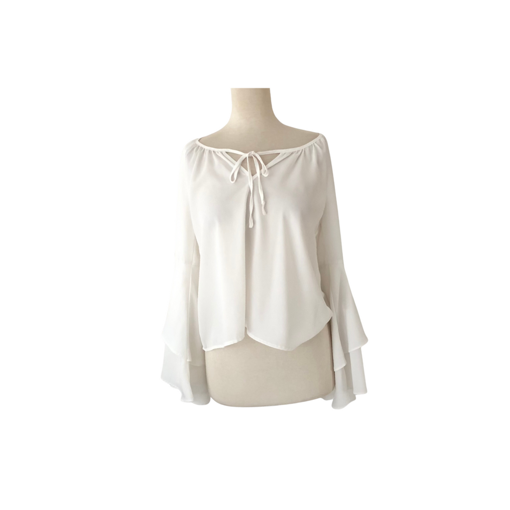 Forever 21 White Bell Sleeves Blouse | Gently Used |