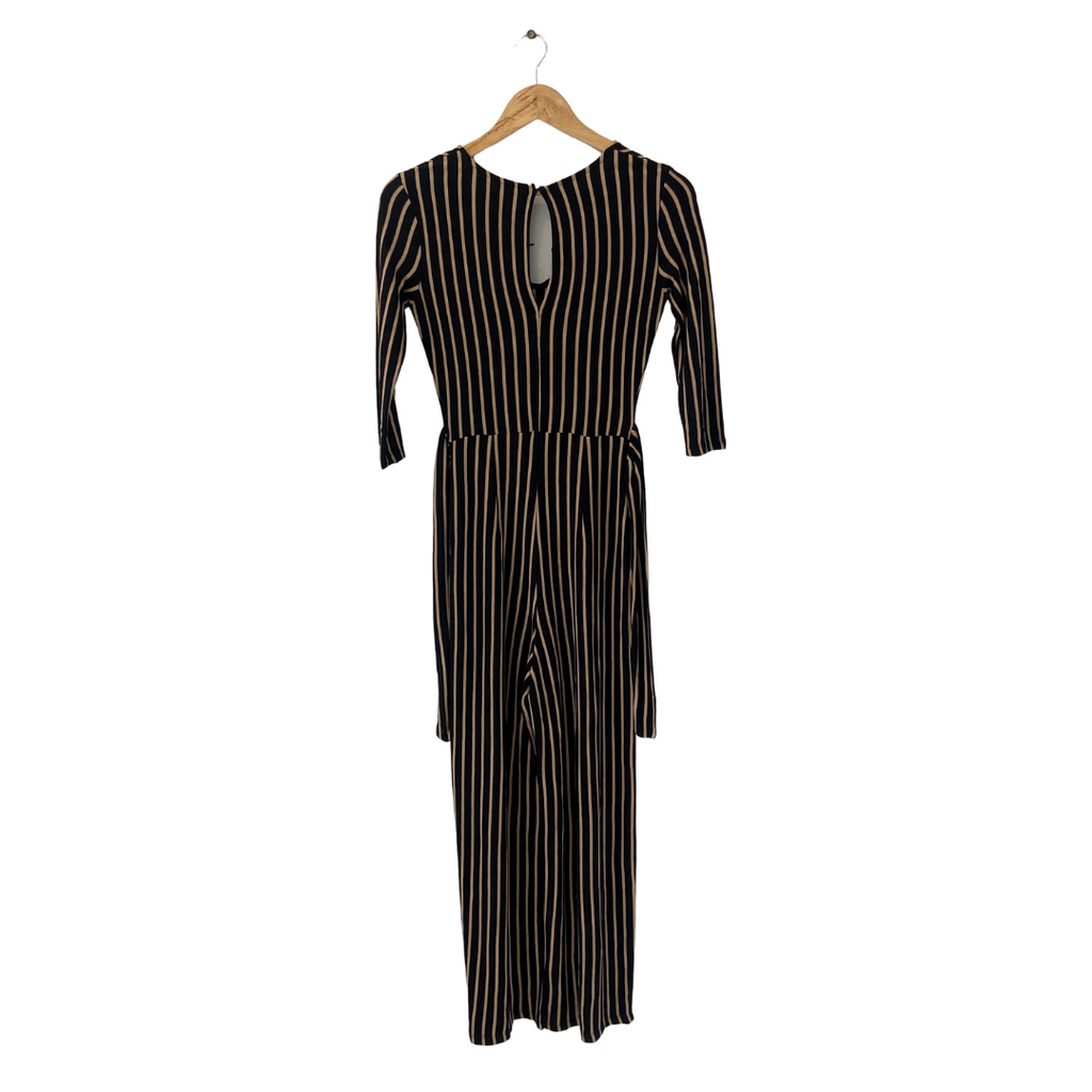 Bershka Brown & Black Striped Jumpsuit | Gently Used |