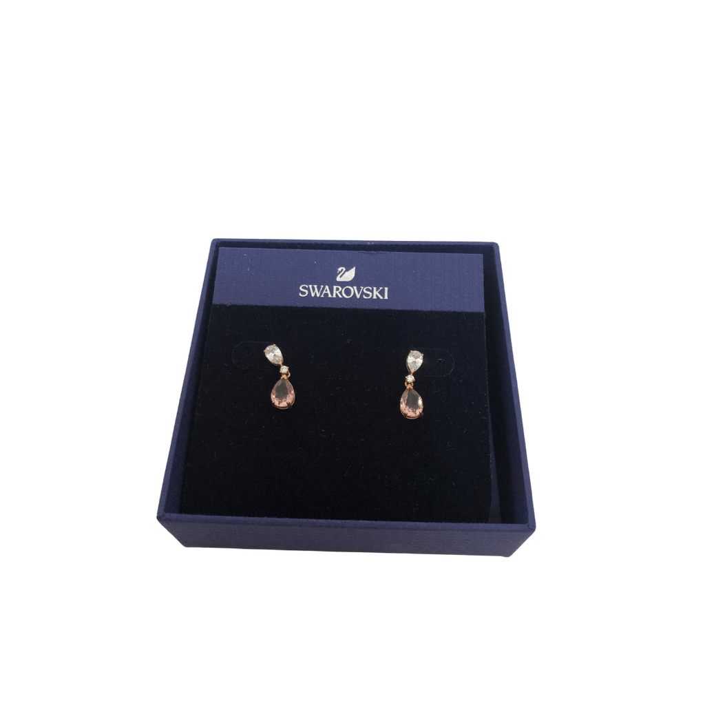 Swarovski Pink Crystal Drop Earrings | Gently Used |