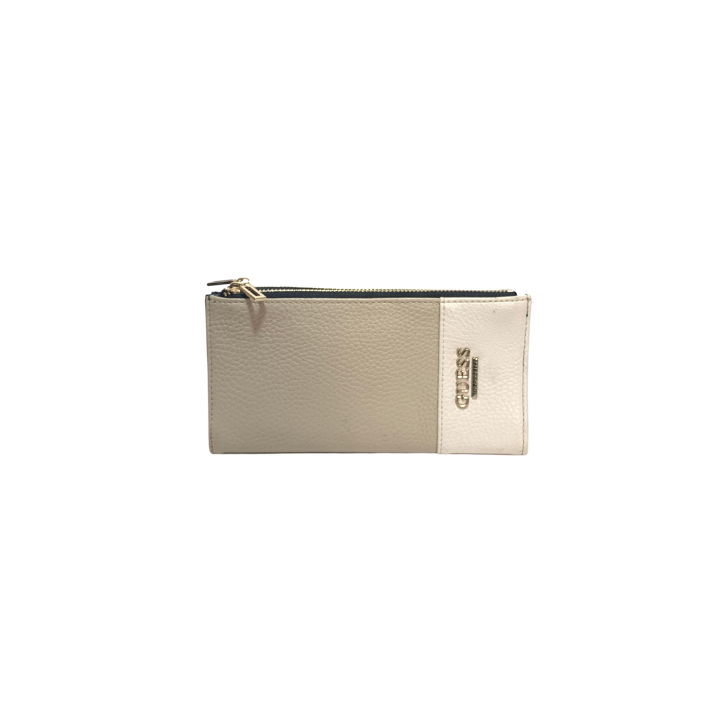 Guess Beige & White Long Wallet | Pre Loved |