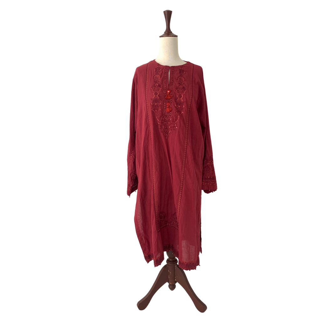 Sapphire Rust Sequins Kameez | Brand New |