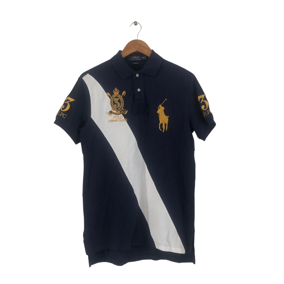 Ralph Lauren Men's Navy & White Polo Shirt | Gently Used |