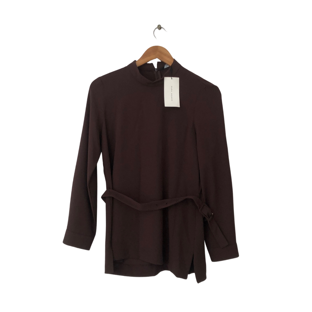 ZARA Brown Belted Top | Brand New |