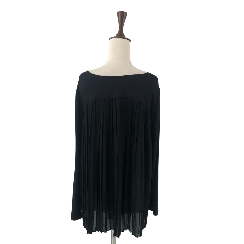 Club Monaco Navy Knit & Pleated Back Top | Gently Used |