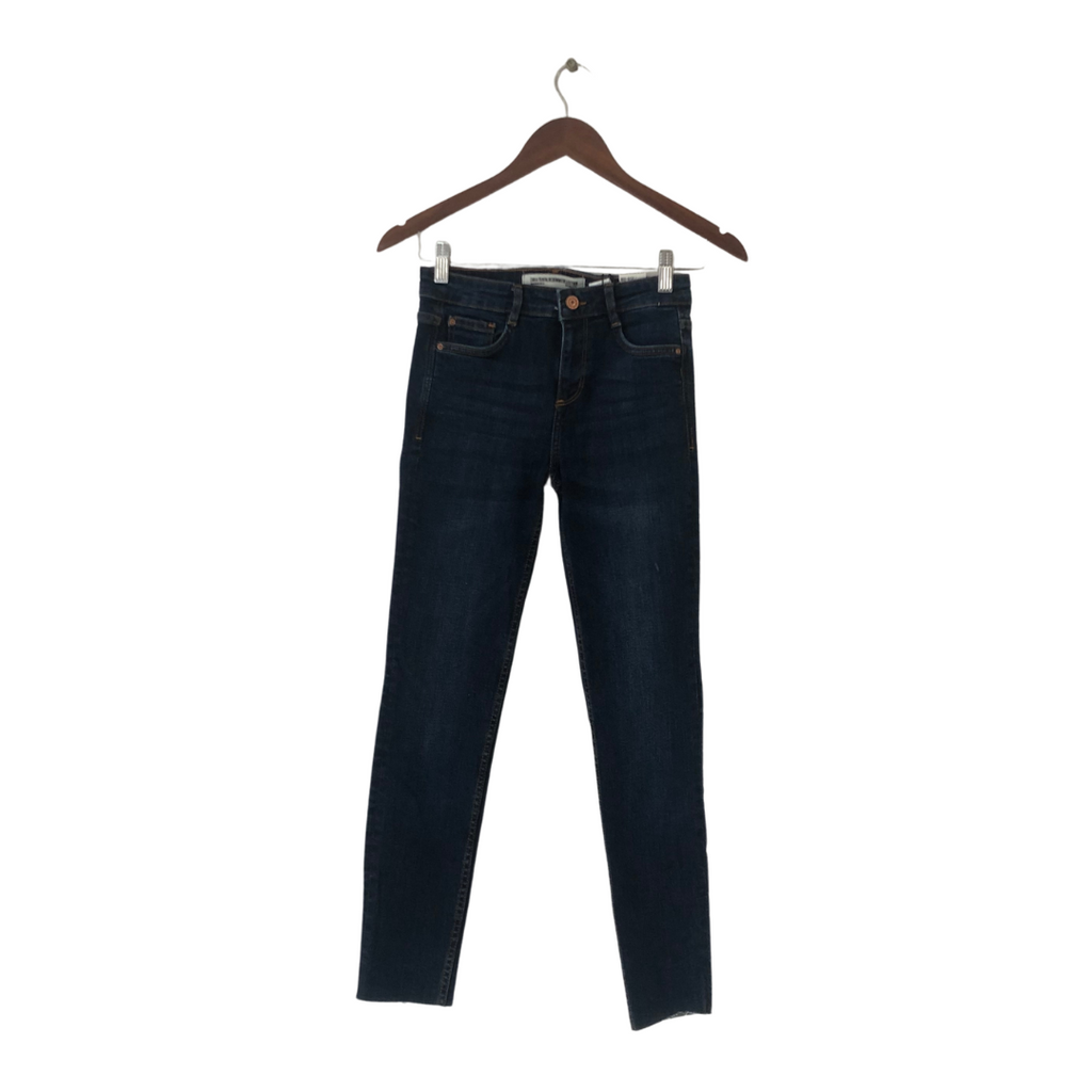 ZARA Dark Blue Mid-rise Slim FIt Asia Special Length Jeans | Brand New |
