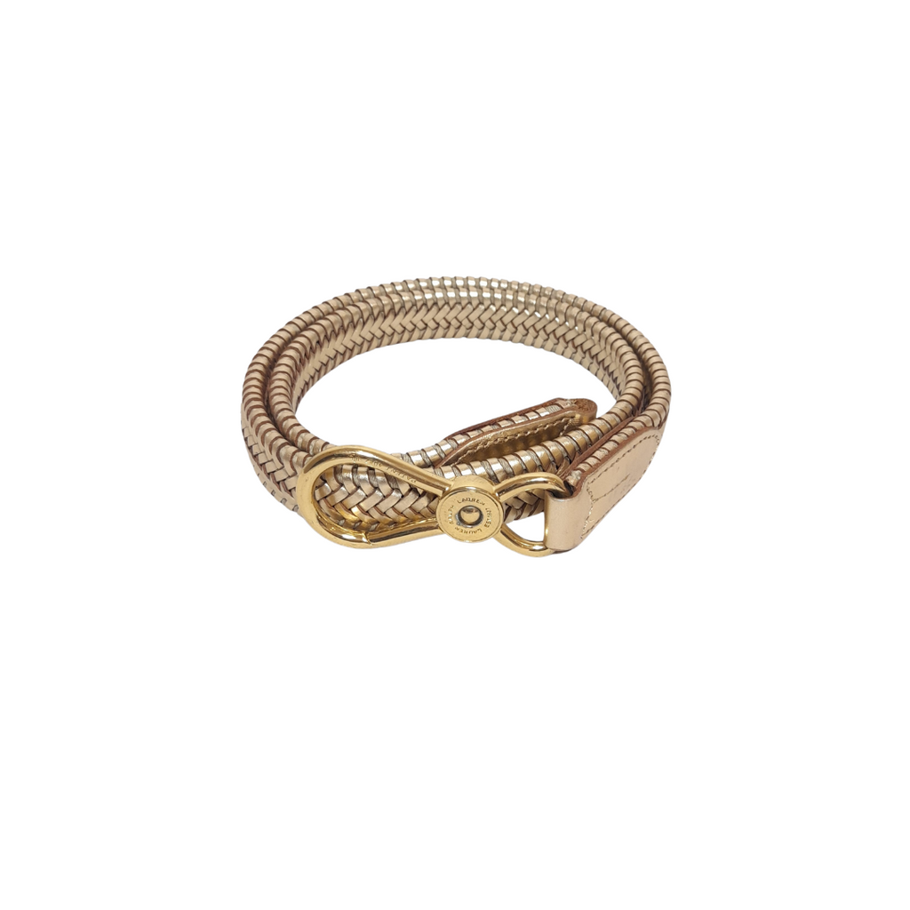 Ralph Lauren Gold Woven Belt | Pre Loved |