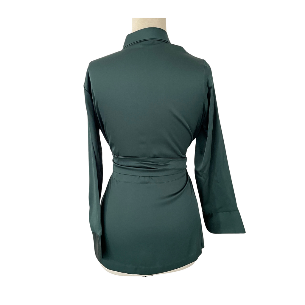 Nadia Khan Green Silk Belted Top with Pants | Pre Loved |