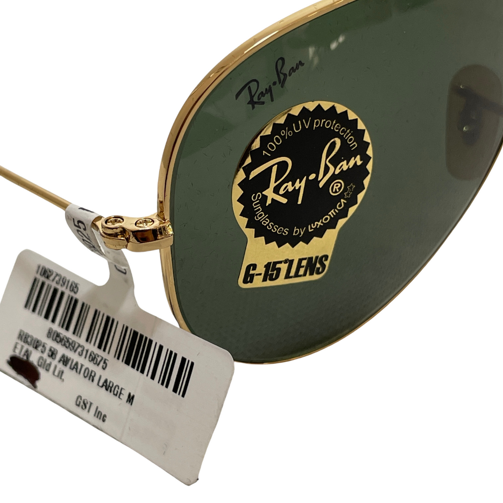 Ray Ban Gold Metal Aviator G-15 Lens Sunglasses | Brand New |
