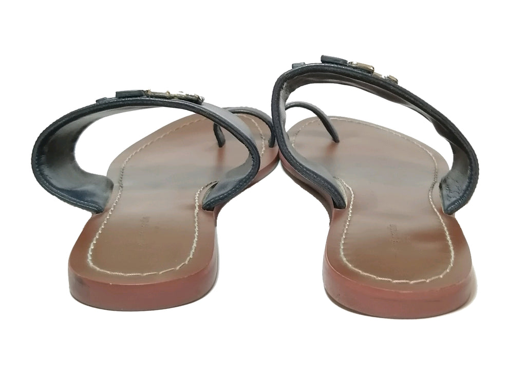 Pierre Cardin Navy Toe Strap Flats