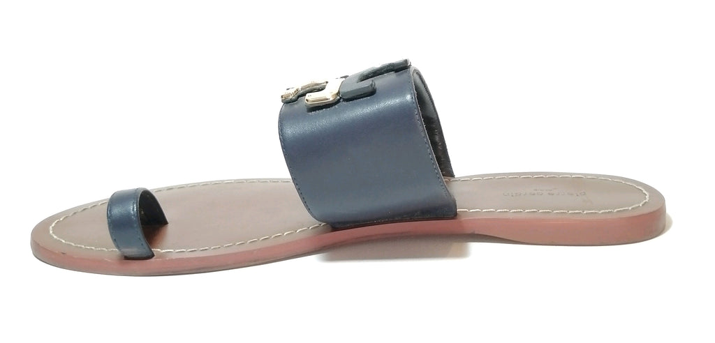 Pierre Cardin Navy Toe Strap Flats