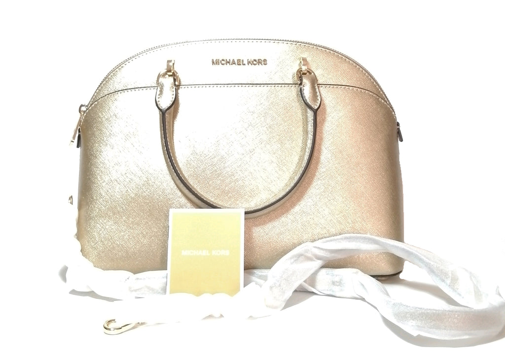 MIchael Kors Emmy Pale Gold Leather Dome Satchel