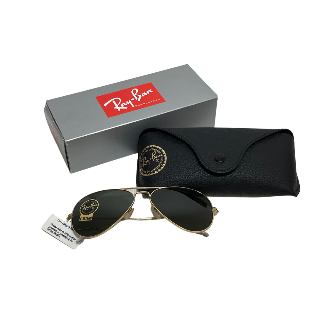 Ray Ban Gold Metal Aviator G-15 Lens Sunglasses | Brand New |