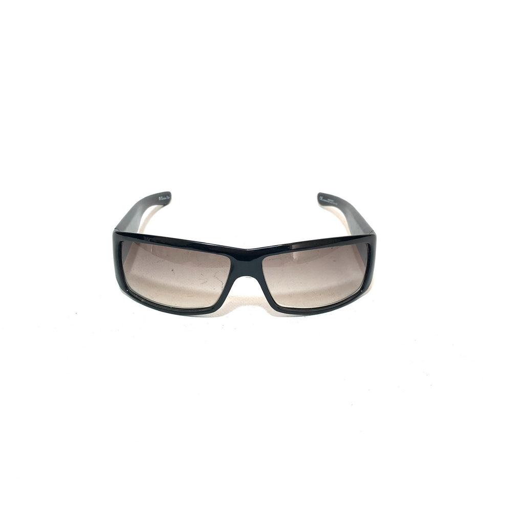 DIOR 'Sparkling1' Black Rhinestone Rectangular Sunglasses | Pre Loved |