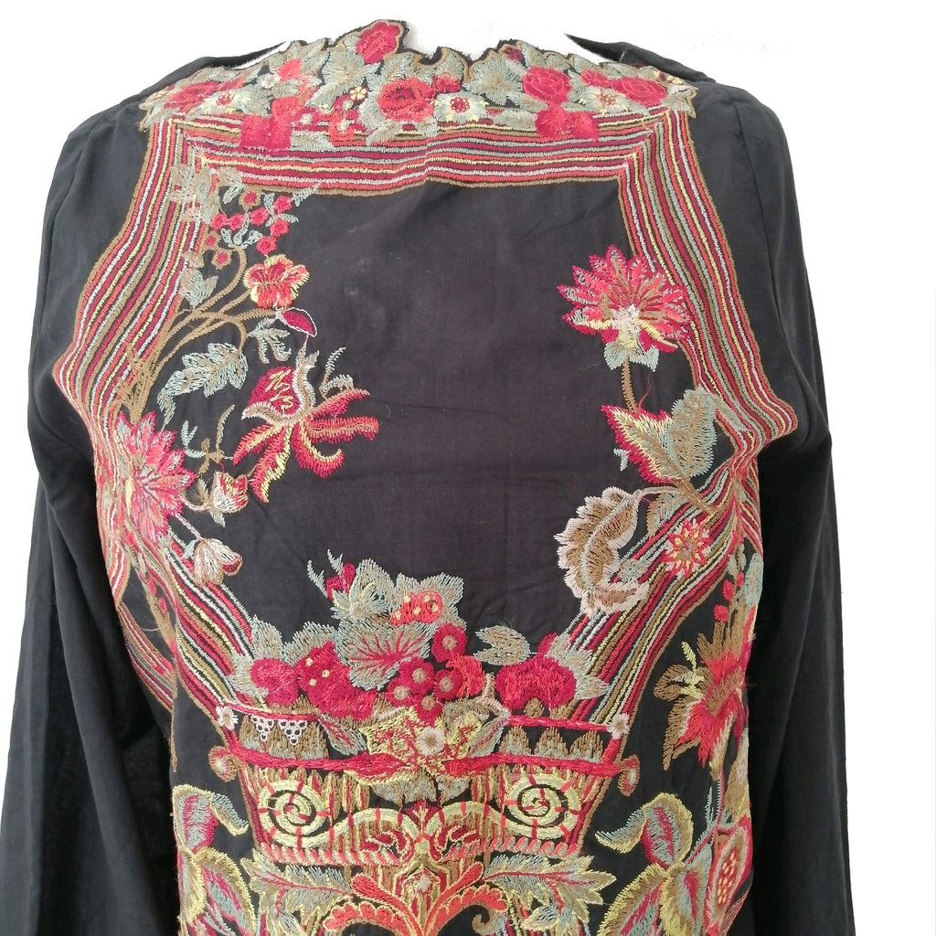 Sana Safinaz Black Cotton Embroiderd Kameez