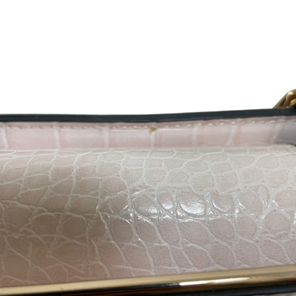 DUNE Light Pink 'Dileina D' Croc Textured Small Chain Bag | Gently Used |