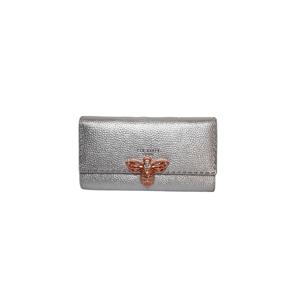 Ted Baker Silver Leather Bee Detail Wallet-On-Chain | Brand New |