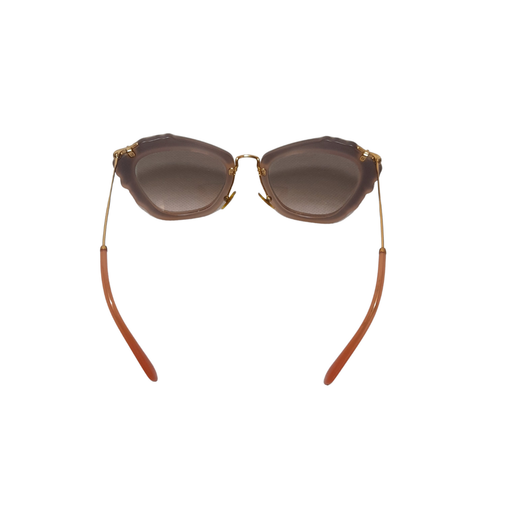 Miu Miu Bronze Metallic Studded Sunglasses | Pre Loved |