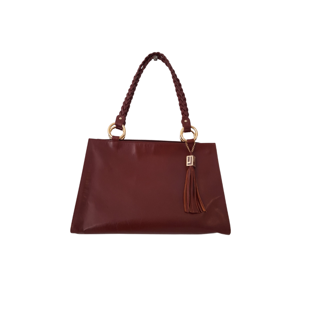 Jafferjees Brown Leather Shoulder Bag | Pre Loved |