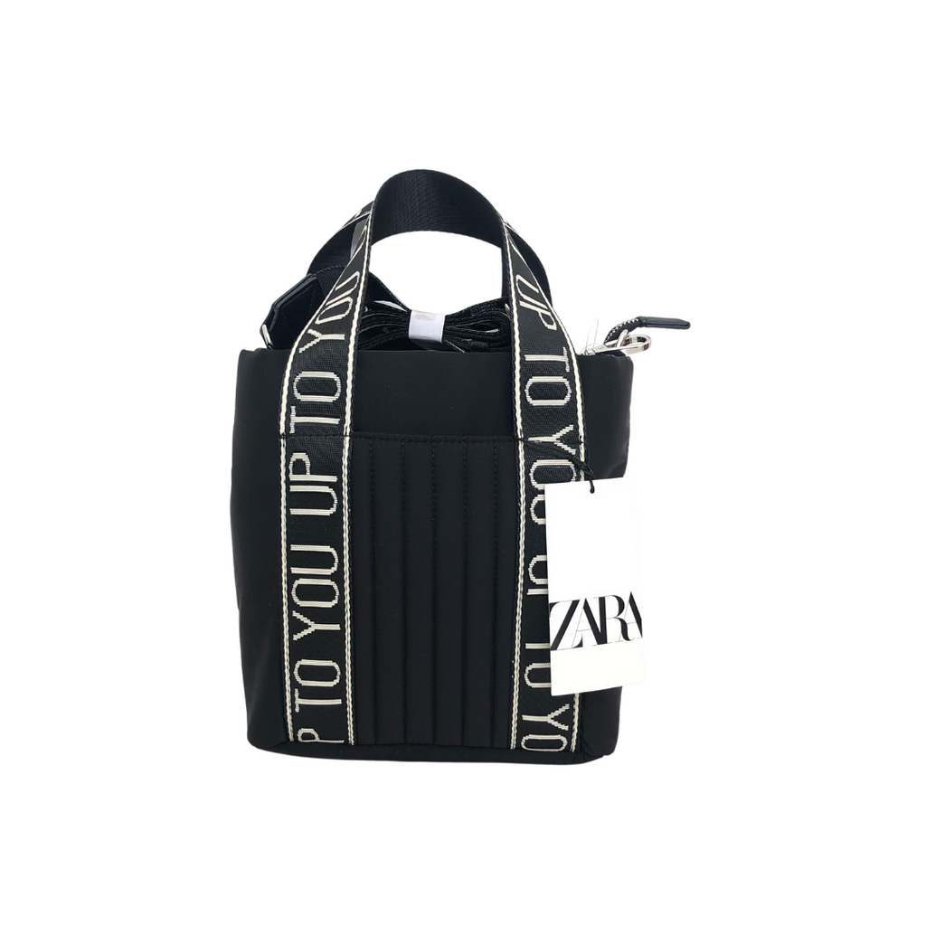 ZARA Black Nylon 'Up To You' Convertible Crossbody Bag | Brand New |