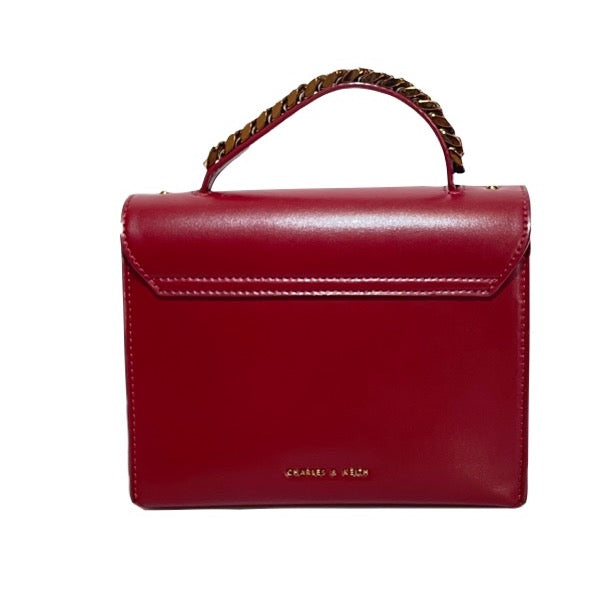 Charles & Keith Rust-Red Chain Small Satchel | Gently Used |