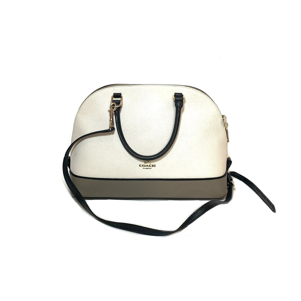 Coach Tri-colour Cream Leather Dome Satchel | Pre Loved |