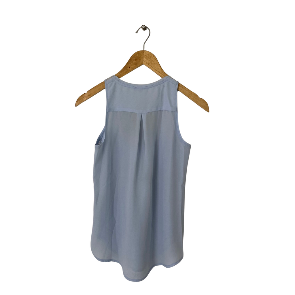 Dynamite Blue Lace Sleeveless Zip Top | Gently Used |