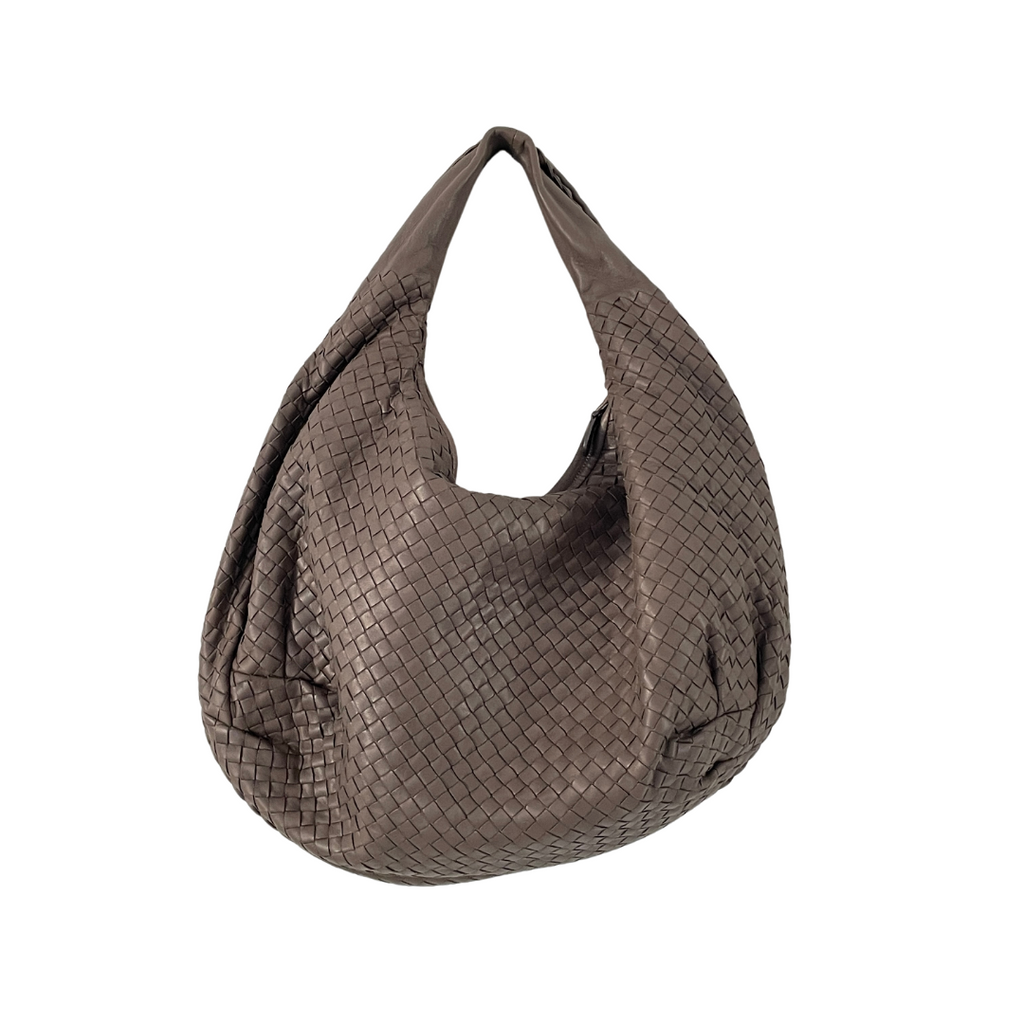 Bottega Veneta Grey Leather Intrecciato Shoulder Bag | Gently Used |