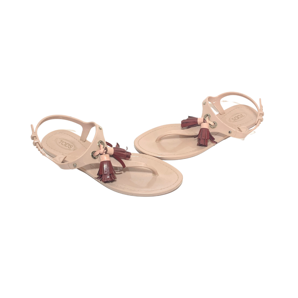 TOD's Taupe Jelly Thong Sandals | Pre Loved |