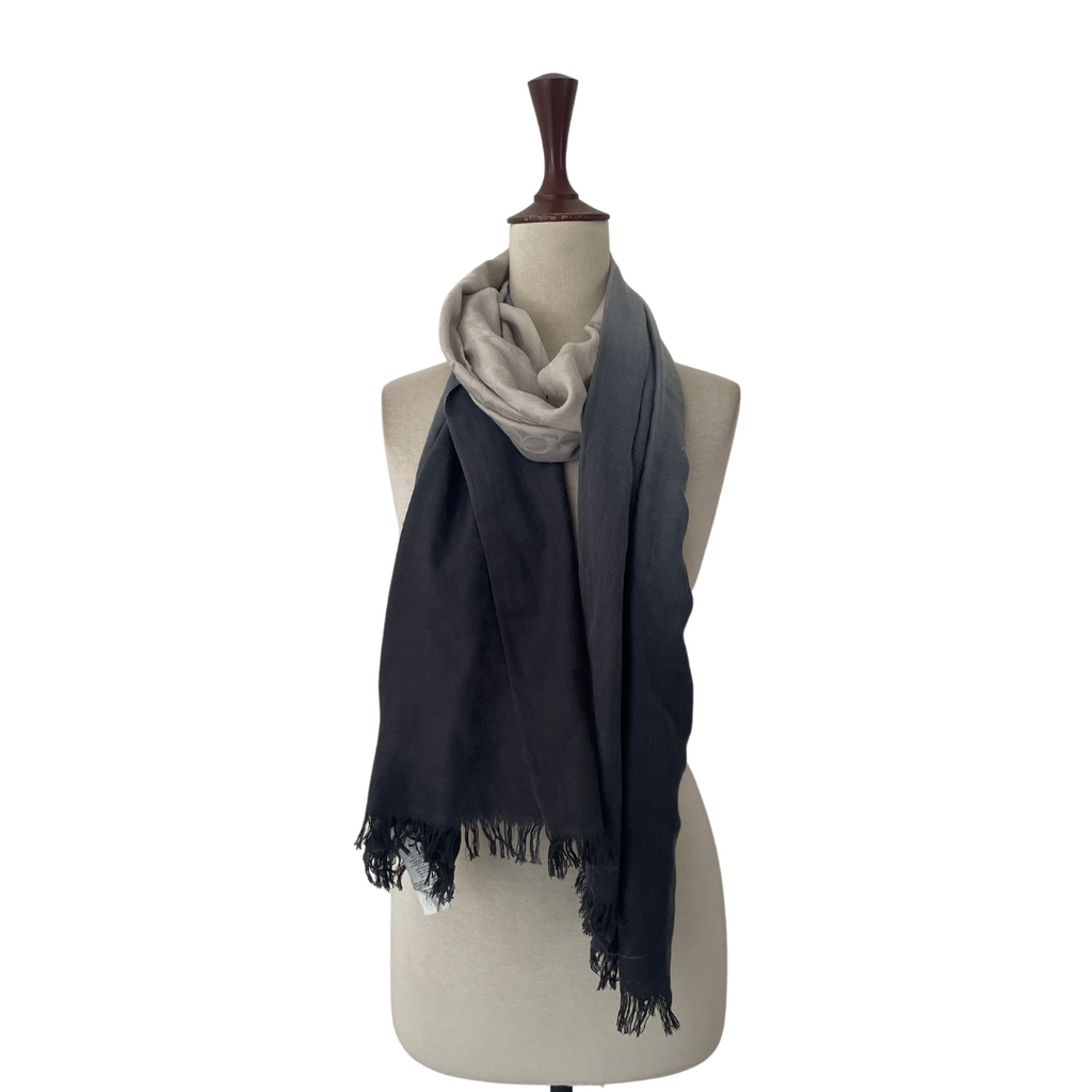 Coach Grey Monogram Gradient Scarf | Pre Loved |