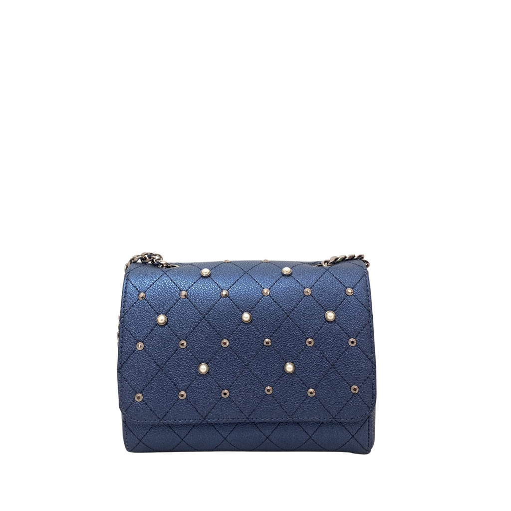 Charles & Keith Blue Metallic Studded Bag | Gently Used |