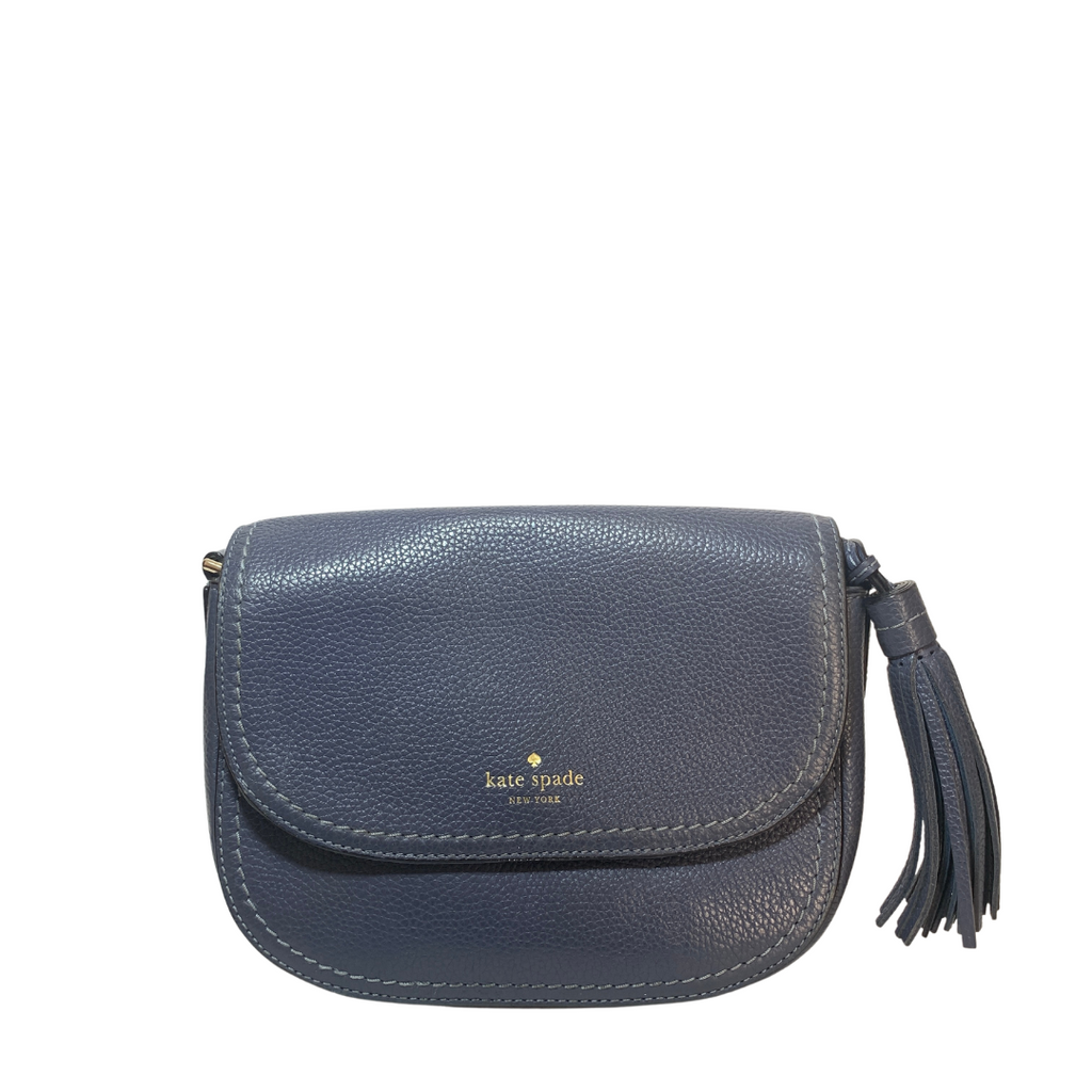 Kate Spade Navy Blue Leather Crossbody Bag | Pre Loved |