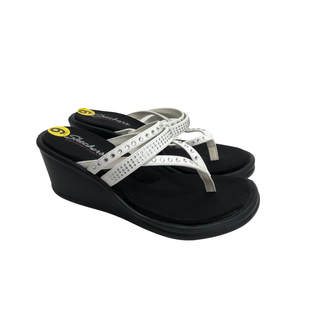 Memory Foam Skechers Wedge Heel Shoes Skechers Memory Foam White