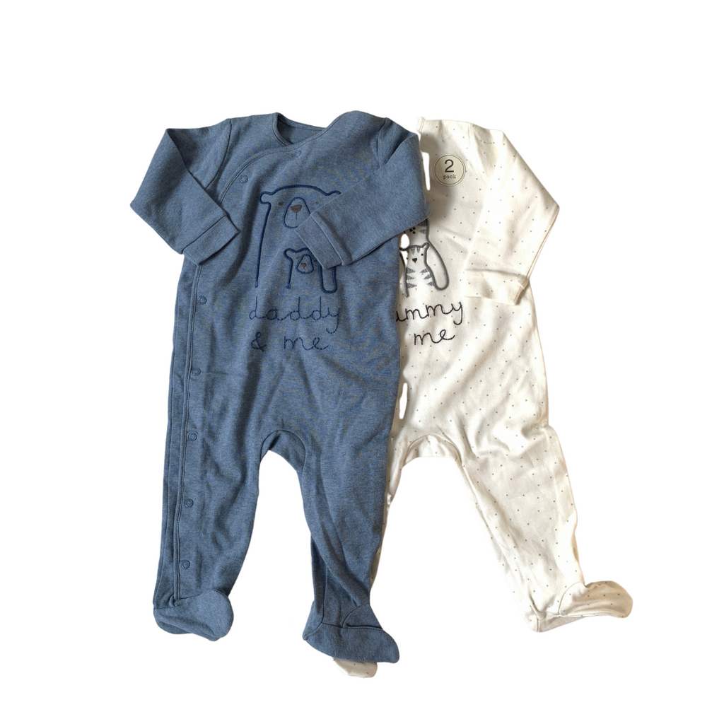 Next Blue & White Rompers Set (9 - 12 months) | Brand New |
