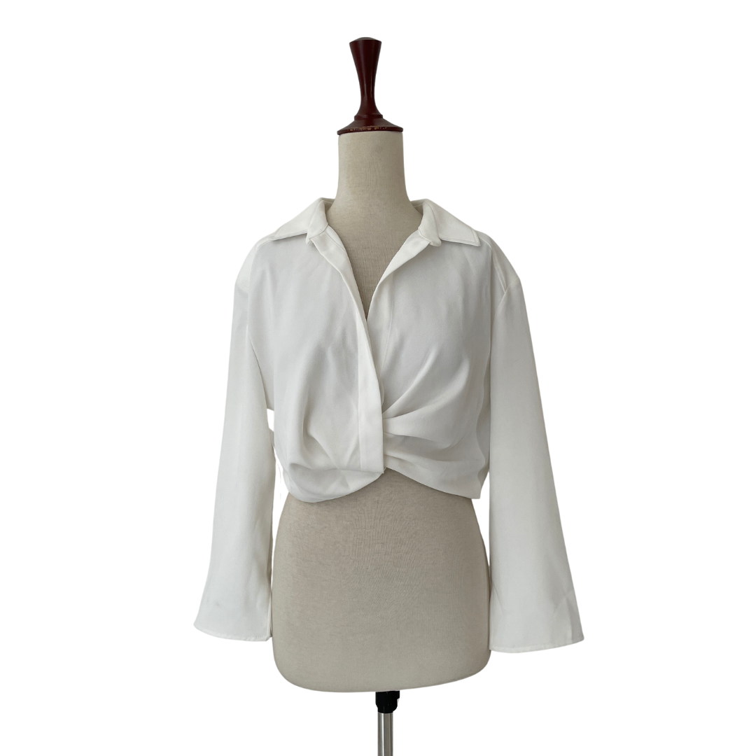 ZARA White Cropped Collared Shirt Brand New Secret Stash