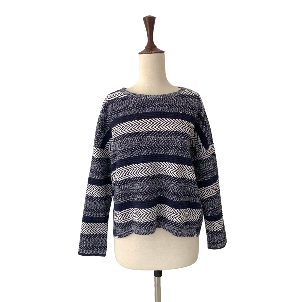 ZARA Blue & White Striped Knit Sweater | Gently Used |