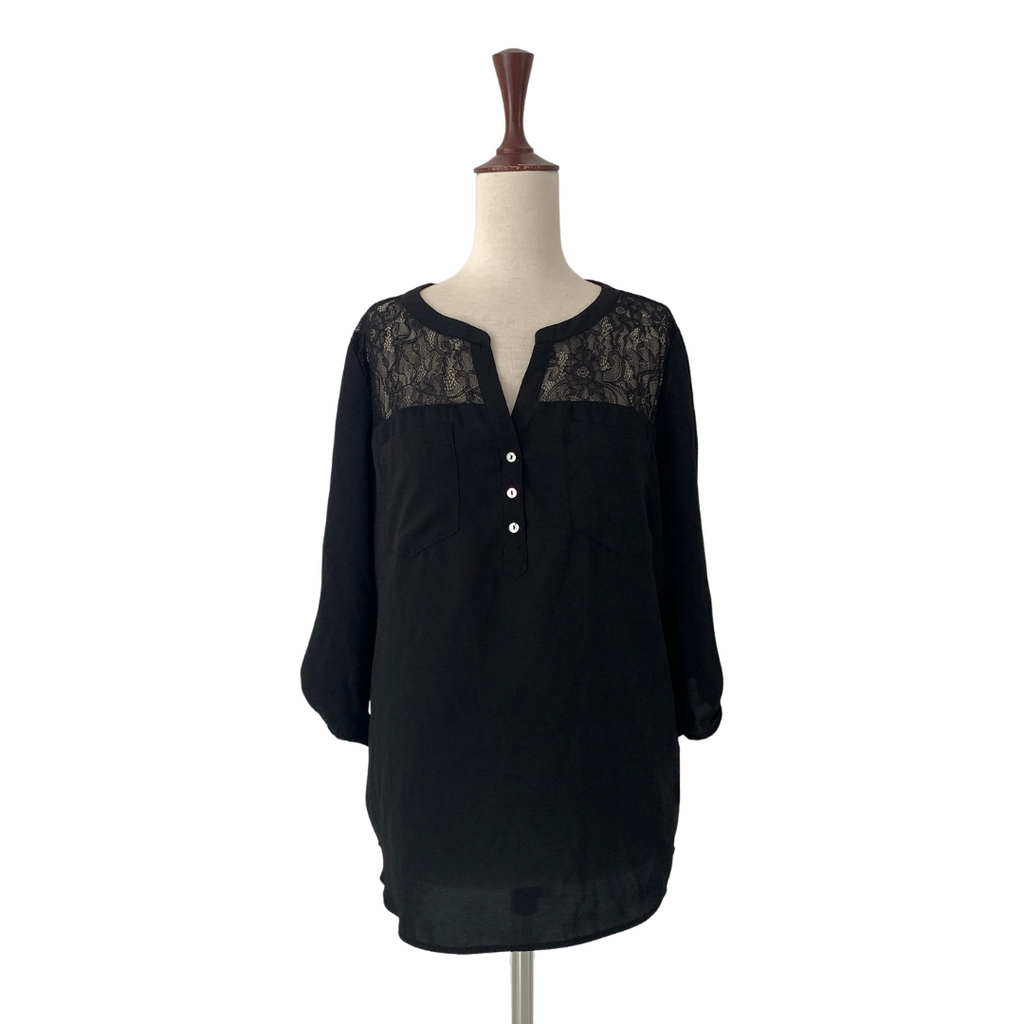 Express Black Net Shirt | Gently Used |