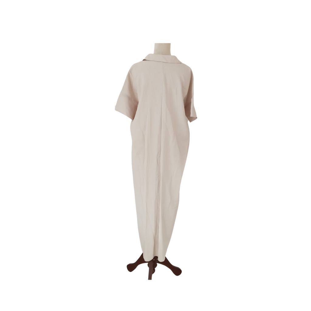 Mango Ivory Collared Long Shirt Dress | Gently Used |