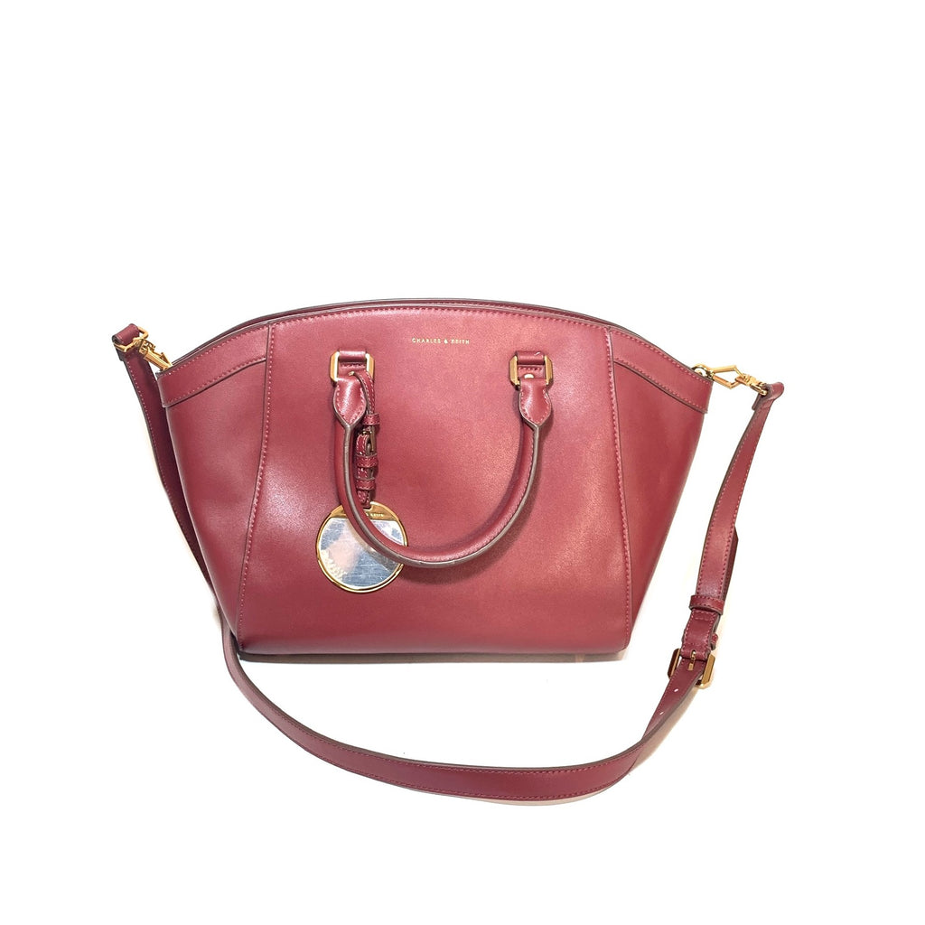 Charles & Keith Maroon Satchel | Brand New |